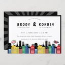 Superhero Theme Joint Birthday Invitation