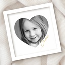 Elegant minimal heart photo with name silver gold foil prints