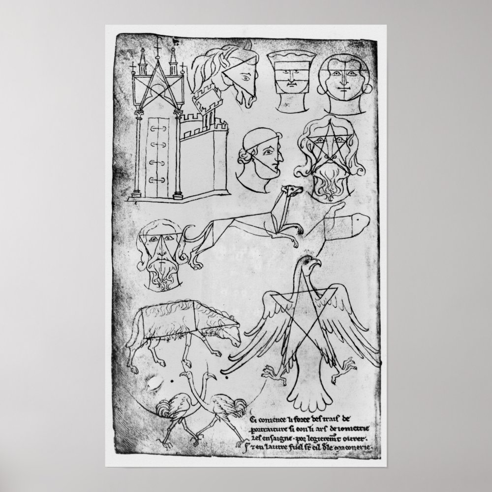 Ms Fr 19093 fol.18v Various drawings Poster