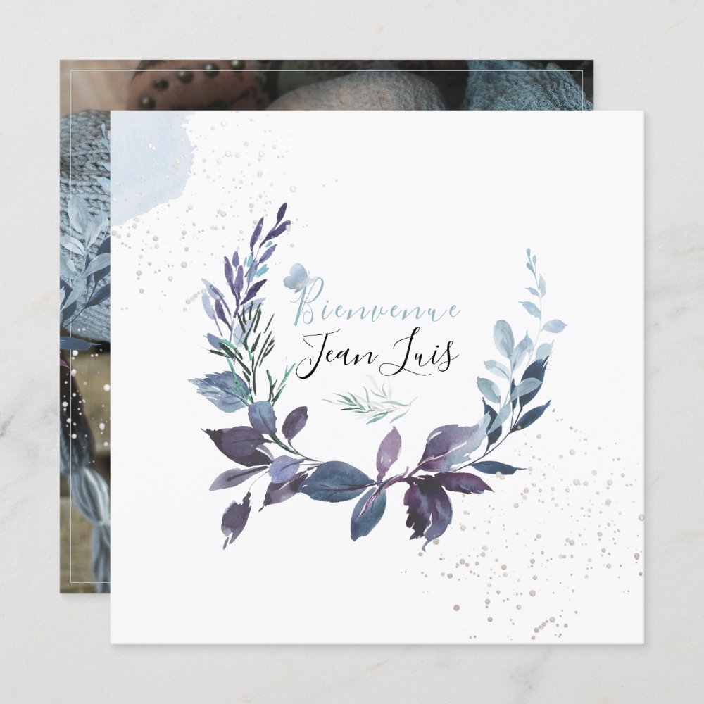 PixDezines Aquarelle Faire-part de NaissanceGarçon Invitation