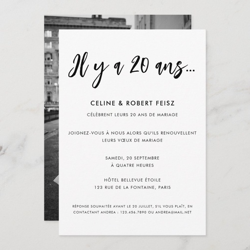 Calligraphie Moderne Renouvellement Voeux Mariage Invitation