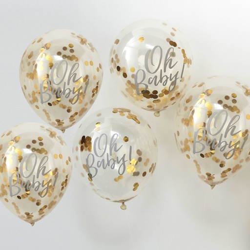 Oh Baby Themed Baby Shower Confetti Balloon Set 