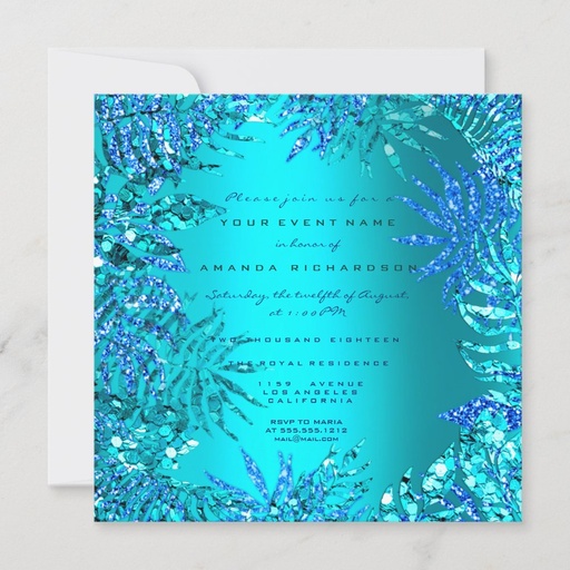 Invitation Parties scintillantes tropicales de tur