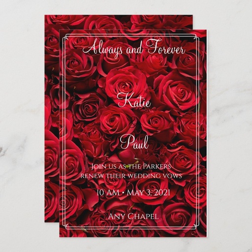 Elegant Red Roses Wedding invitation